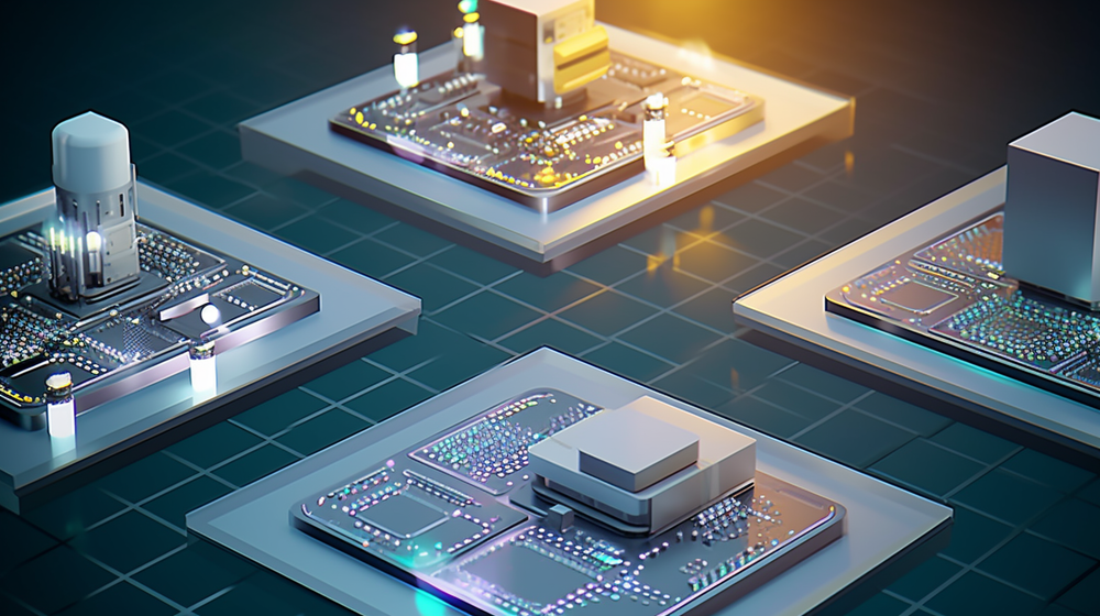 半導體芯片生產制造工廠的插畫設計元素